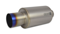 2.5'' In / 4'' Ut Titanium Ljuddämpare Rak Blått Utblås (Slutburk) Vibrant Performance
